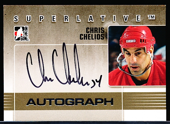 2008-09 In the Game Hockey “Superlative Autograph” #A-CC Chris Chelios