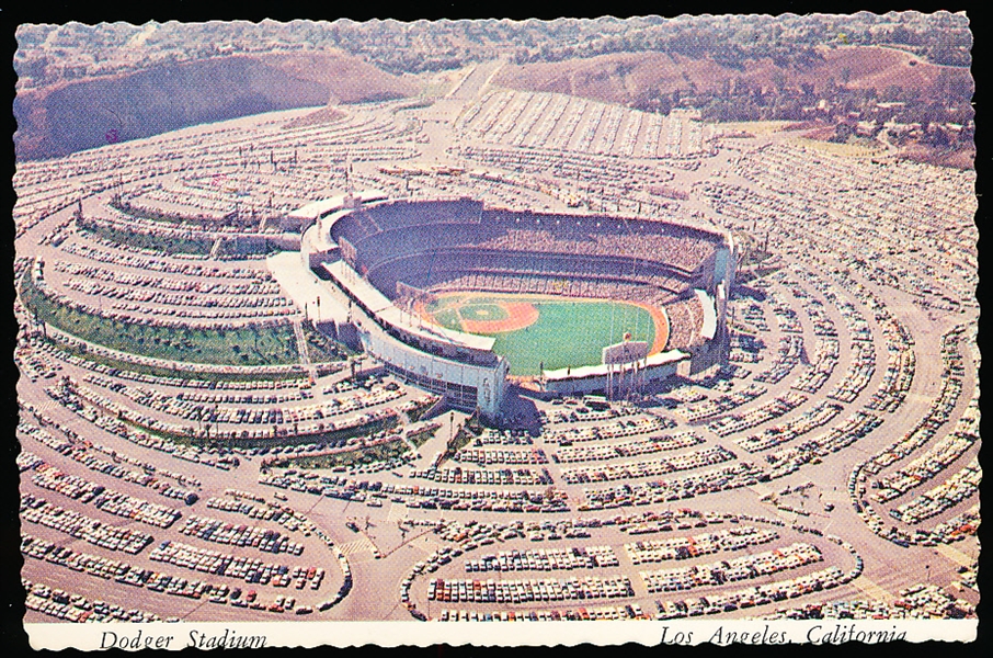 Mitock & Sons P302811- “Dodger Stadium Los Angeles, California” Deckle Edge Chrome Postcard