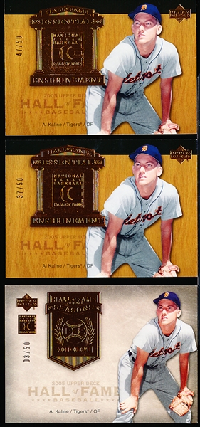 2005 Upper Deck Hall of Fame Baseball- 3 All Kaline Insert Cards