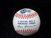 Autographed Mike Bordick and Eric Fox Official AL MLB Baseball- Beckett Certified