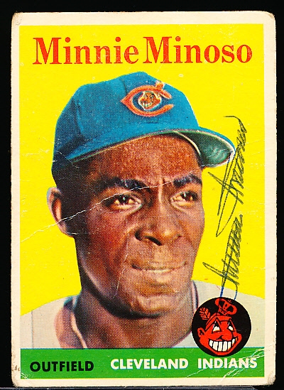 Autographed 1958 Topps Bsbl. #295 Minnie Minoso, Indians