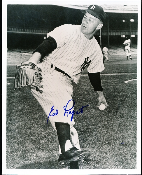 Autographed Eddie Lopat New York Yankees MLB B/W 8” x 10” Photo