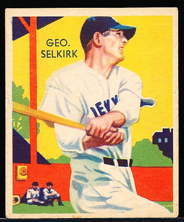 1934-36 Diamond Stars Baseball- #88 George Selkirk, Yankees- Hi#- 1936 Blue Print Back