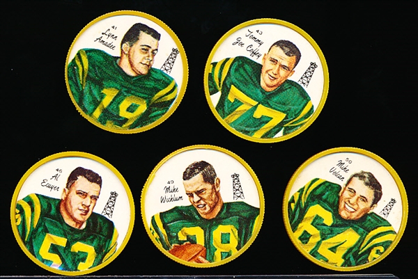 1964 Nalleys CFL Football Plastic Coins- 5 Diff