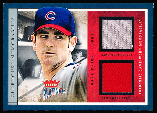 2004 Fleer Platinum Bb- “Clubhouse Memorabilia”- #CLUB-MP2 Mark Prior, Cubs- #47/50