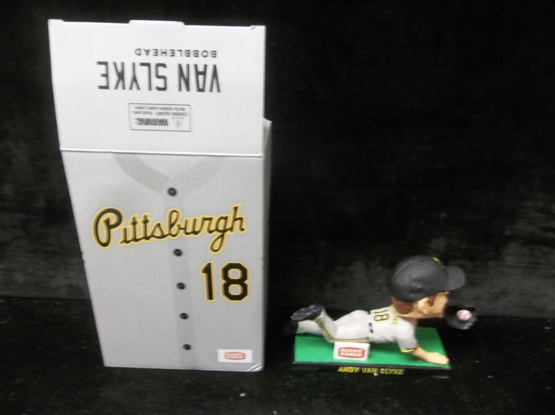 2018 BD & A Pittsburgh Pirates MLB Andy Van Slyke 4 ½” tall x 7” long “Diving Catch” SGA Bobble Head