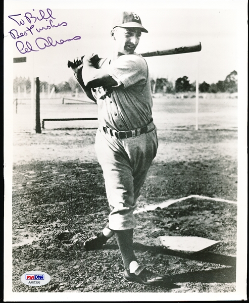 Autographed Cal Abrams Brooklyn Dodgers MLB B/W 8” x 10” Photo- PSA/DNA Certified