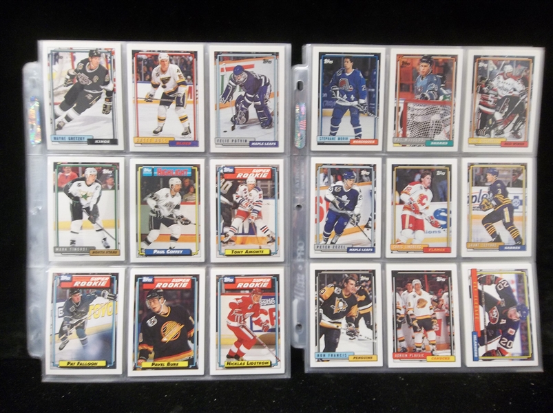 1992-93 Topps Hockey Complete Set of 529 in Pages