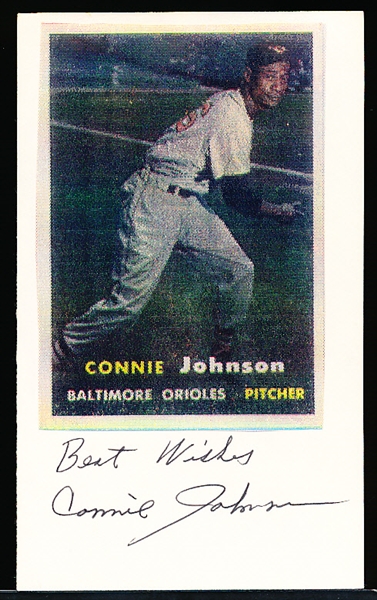 Autographed Connie Johnson MLB Index Card