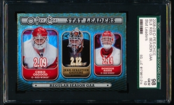 2008-09 O-Pee-Chee Hockey “Stat Leaders” #SL8 Season GAA Leaders (C. Osgood/ J-S Giguere/ D. Hasek- SGC Graded 98 (Gem Mint 10.)