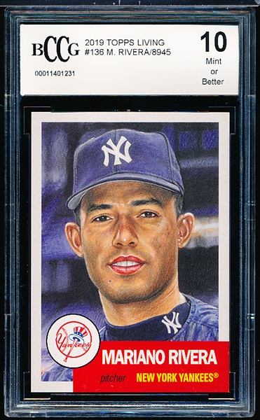 2019 Topps Living Baseball- #136 Mariano Rivera, Yankees- BCCG 10(Mint or better)