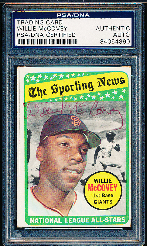 Lot Detail - Autographed 1969 Topps Bsbl. #418 Willie McCovey AS- PSA ...