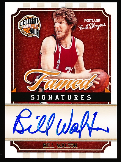 2009-10 Panini Hall of Fame Bskbl. “Famed Signatures” #BW Bill Walton, Trail Blazers