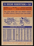 1972-73 Topps Basketball- #25 Oscar Robertson, Bucks
