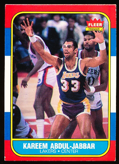 1986-87 Fleer Bask- #1 Kareem Abdul Jabbar, Lakers