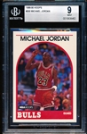 1989-90 Hoops Basketball- #200 Michael Jordan, Bulls- Beckett 9 (Mint)