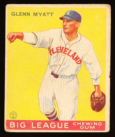 1933 Goudey Baseball- #10 Glenn Myatt, Cleveland Indians