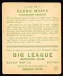 1933 Goudey Baseball- #10 Glenn Myatt, Cleveland Indians