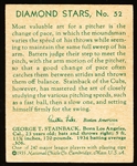 1934-36 Diamond Stars Bb- #52 George Stainback, Cubs