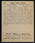 1939 Playball Bb- #44 Don Heffner, Browns