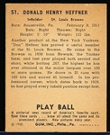 1940 Playball Bb- #51 Don Heffner, Browns