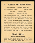 1941 Playball Bb- #31 Joe Kuhel, White Sox