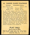 1941 Playball Bb- #44 Sam Chapman, Phil A’s