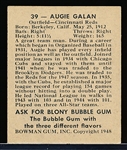 1948 Bowman Bb- #39 Augie Galan, Reds