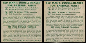 1952 Red Man Tobacco- No Tabs- 2 Diff- March Expirations