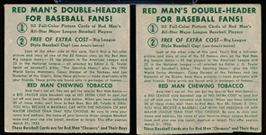 1952 Red Man Tobacco- No Tabs- 2 Diff- March Expirations