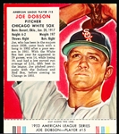 1953 Red Man Tobacco Bb- With Tab- AL #15 Joe Dobson, White Sox