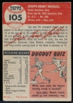 1953 Topps Baseball- #105 Joe Nuxhall, Reds