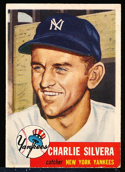 1953 Topps Baseball- #242 Charlie Silvera, Yankees- Hi#