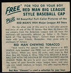 1954 Red Man Tobacco Bb- No Tab- AL #9 Dave Philley, Phila A’s Variation