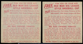 1955 Red Man Tobacco Bb- No Tab- 2 Diff