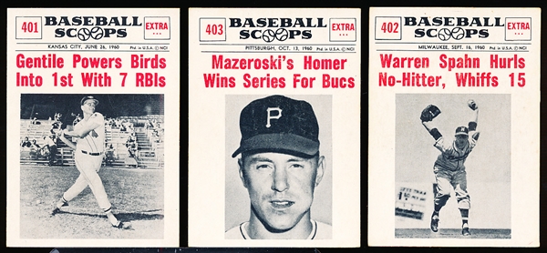 1961 Nu Card Bb Scoops- 3 Diff
