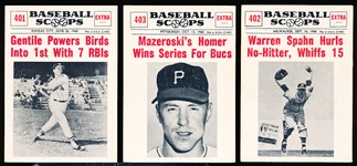 1961 Nu Card Bb Scoops- 3 Diff
