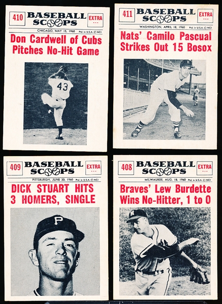 1961 Nu Card Bb Scoops- 4 Diff