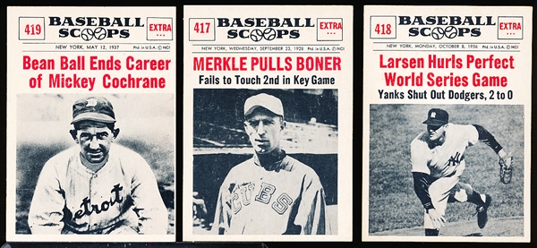 1961 Nu Card Bb Scoops- 3 Diff