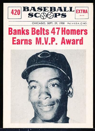 1961 Nu Card Bb Scoops- #420 Ernie Banks