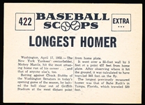 1961 Nu Card Bb Scoops- #422 Mickey Mantle