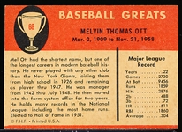 1961 Fleer Baseball Greats- #68 Mel Ott
