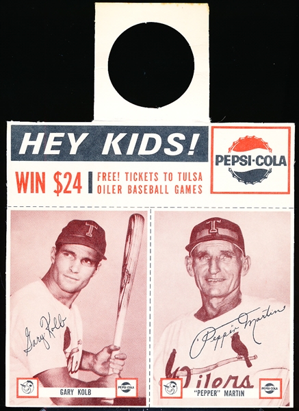 1963 Pepsi Tulsa Oilers- 2 Card Panel with Tab