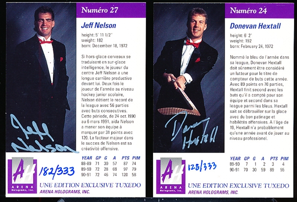 1991 Arena Draft Picks Hockey- 2 Diff Certified Autograph Cards