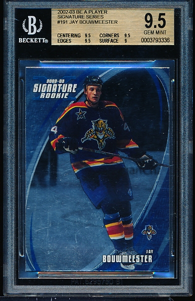 2002-2003 Be A Player Hockey- Signature Series- #101 Jay Bowmeester- Beckett 9.5 (Gem Mint)