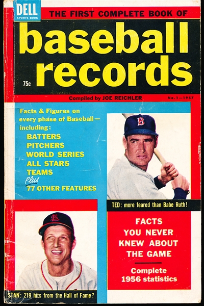 1957 Baseball Records, compiled by Joe Reichler- Stan Musial & Ted Williams Cover