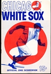 1961 Washington Senators @ Chicago White Sox Scorebook