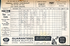 1961 Washington Senators @ Chicago White Sox Scorebook