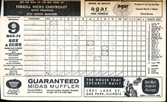 1962 Los Angeles Angels @ Chicago White Sox Scorebook