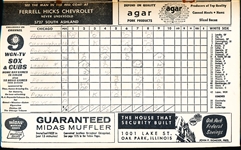 1962 Los Angeles Angels @ Chicago White Sox Scorebook